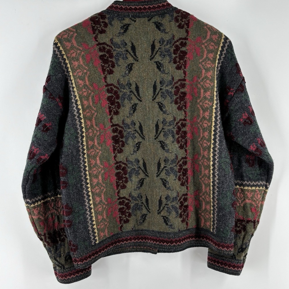 CozyVintage Floral Knit Cardigan - Multi-Color - Picture 2 of 10